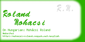roland mohacsi business card